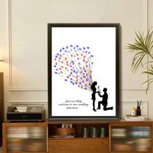 1 Stück Leinwand Kreative Fingerabdruck DIY Finger Malerei Poster Hochzeit Party Firmen Jahrestreffen Personalisierte Fingerabdruck Check-In Baum Bilder, Freunde und Freunde Check-In Fingerabdruck Erinnerungsposter, Erhöht den Spaß, Dekorative Malerei, Wohnzimmer, Schlafzimmer, Dekorativer Poster, Unvergesslich, Bedeutungsvoll, Wohnzimmer Schlafzimmer Dekoration Hängendes Bild Luxus Wandbehang, Rahmenlos, Grafik Muster