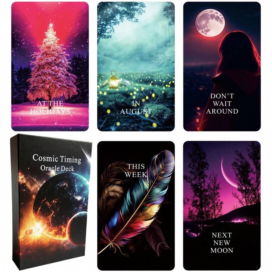 Tzxamsez New Edition, Time Oracle Cards For Beginners With Meanings On Them, Cosmic Timing Oracle Cards, Divine Timing Oracle Deck To Help You Predict Time Frames - 時間 - 查看 1
