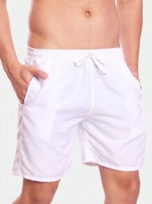 Men's Tactel Basic Shorts Beach Gym Running And Training - White - View 1