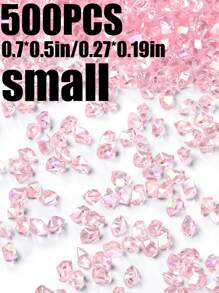 50pcs/500pcs/1000pcs 粉色仿真冰石，壓克力寶石水晶，塑料鑽石裝飾填充物，適用於花瓶、魚缸、春季派對桌面散佈、婚禮食物展示、攝影道具、家居裝飾 - 粉色 - 查看 15