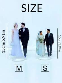 1/2/5件装定制照片婚礼人物亚克力桌面立牌，个性化办公桌配件，女士适用，个性化定制人物立牌，定制收藏亚克力展示架，可定制双面婚礼人物礼物，生日毕业礼物，温馨氛围，秋季家居焕新，家居和谐，办公室装饰，优雅生活，永恒之爱 - 風格A - 查看 3