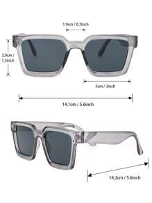 2pcs Men Geometric Plastic Retro Western Street Style Classic Classy Aesthetic Modern Simple Style Shades Basics Fall Winter All-Match Fashion Glasses Combination For Summer Driving Camping Vacation Outfits Western Party Cosplay Suitable For All Face Shapes Accessories