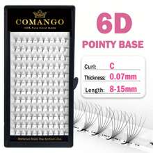 CoMango 120/240片 0.05/0.07mm 扇形預製假睫毛 3D 6D 10D 12D 14D 16D 尖頭假睫毛 柔軟俄式濃密仿貂毛假睫毛 睫毛簇 單片假睫毛 - C - 查看 18
