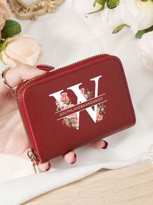 Burgundrote Tasche Charlie Rotwein Roter Umschlag Modische und hochwertige Kartenetui Tasche Leicht zu tragen Münztasche mit mehreren Fächern Reißverschluss Multi-Slot Einfache Kreditkartenfächer Multifunktions Damenbrieftasche Kartentasche Mini Geldbörse Geldbeutel Kartenetui