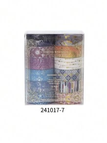 12 Cuộn/Hộp, Băng dính Washi in hoa cây cảnh nóng và họa tiết bạc, Vật liệu trang trí DIY thủ công cho học sinh - Thiết kế họa tiết tinh tế cho trái cây, bướm, sinh vật biển, Băng dính che sổ lưu niệm nhật ký - Nhiều màu - Xem 17