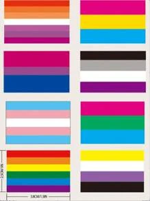 500pcs/Roll LGBT Rainbow Striped Pattern Stickers,School Supplies,Back To School