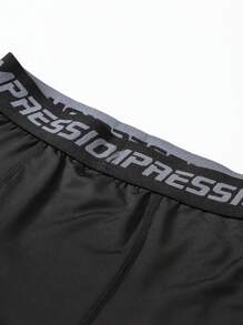 男童压缩运动套装，长袖上衣和长裤，适合篮球或足球训练，吸湿排汗运动服，春季 - 黑色 - 查看 4