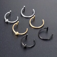 1/3pcs Fake Lip Ring Fake Piercing Stainless Steel Fake Nose Ring Septum Non Piercing Punk Women Body Jewelry