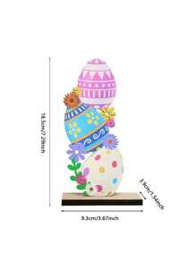Easter Party Atmosphere Tabletop Standing Decor Plaque - Multicolor - View 8
