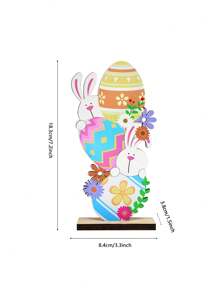 Easter Party Atmosphere Tabletop Standing Decor Plaque - Multicolor - View 6