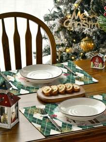 1Pc 圣诞系列餐厅西餐垫厨房餐厅垫 - 彩色 - 查看 6