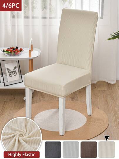 4/6pcs Jacquard Chair Cover Thickened Elastic Restaurant Chair Slipcovers Spandex Anti-Dirty Stool Cover Home Decoration