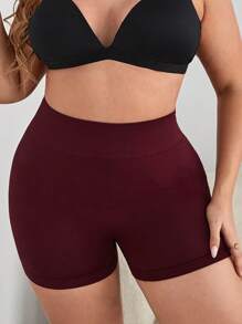 1 件女士腰部塑身无缝塑身裤，收腹，酒红色，加大码 - 酒紅色 - 查看 5