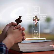 1 件亚克力 - 圣经经文和祈祷，鼓舞人心的基督教礼物，家庭和办公桌装饰，非常适合妈妈、妻子、朋友、生日、周年纪念、感恩节、圣诞节礼物