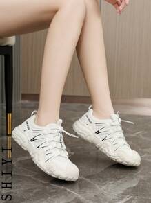 Women's Casual Versatile Comfy Athletic Sneakers With Letter Webbing