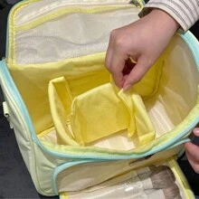 1pc Bowknot Cosmetic Bag, Shiny PU Material, Large Capacity Waterproof, Convenient To Carry, Suitable For Travel, Cosmetics & Toiletry Storage,Boho Vibes,For Holiday Beach, Bathroom Collection, Bedroom Collection, Large Capacity