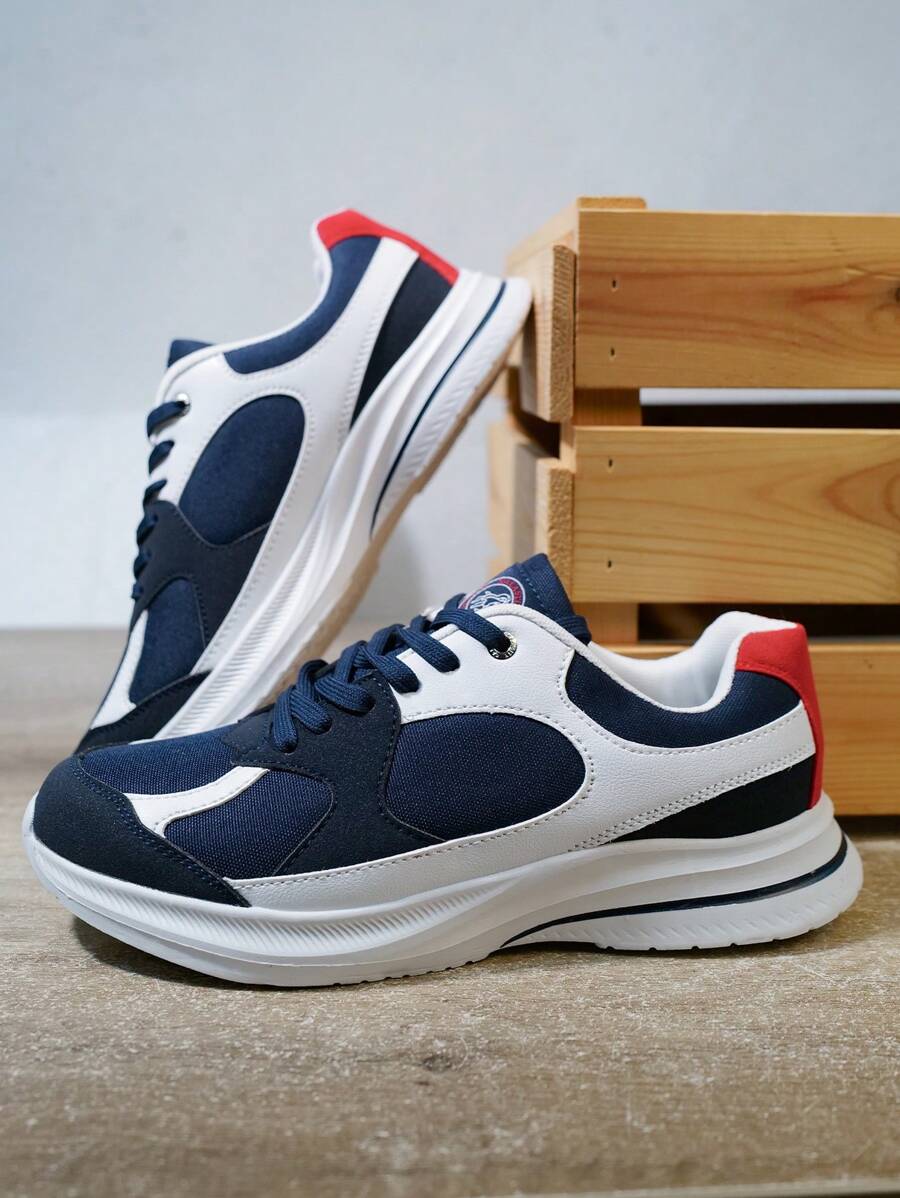 Scarpe da ginnastica stringate da uomo, scarpe da ginnastica resistenti all'usura offrono un supporto eccezionale e una grande durata ad ogni passo - Blu Navy - Visualizzare 1