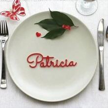 Exquisite Wedding Nameplate -Personalized Wedding Place Table Cards Laser Cut Names Guest Names Weddings Place Cards Laser Cut Name Signs Place Settings Bride And Groom-1PC, Multi-Functional, Ornamental, Reusable, High-Quality, Cute, Colorful, Tidy, Modern, Custom, Personalized, Unique, Ideal Gifts For Him, Ideal Gifts For Her, Her, Boyfriend, Girlfriend, Dad, Mom, Friends, Family, Son, Daughter, School Students, Workers, Kids, School, Office, Home, For Anniversaries, For Birthdays, For Housewarming, Wedding Essentials,Christmas Gift Supplies - Multicolor - View 3