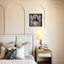 5D 钻石画工具套件，DIY 钻石马赛克工艺品，手工艺术礼物，节日派对装饰，帆布墙艺术，适用于卧室、办公室、客厅 - 无框架 - 彩色 - 查看 9