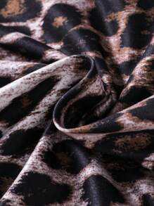 2pcs/Set Young Girl Leopard Print Round Neck Short Sleeve Dress, Summer - Multicolor - View 9