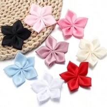 20 件/包 6 厘米缎面手工五角形 5 瓣花 DIY 发夹、胸针、服装配饰 - 彩色 - 查看 5