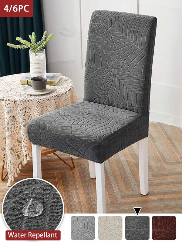 4/6 peças capa de cadeira repelente de água jacquard engrossado elástico capas de cadeira de restaurante elastano capa de banco anti-sujeira decoração de casa