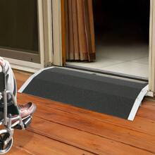 kangten Threshold Ramp With Non-Slip Surface, Door Threshold Ramp Max 300kg/661.39 Lbs, Aluminium Alloy - Black and Silver - View 11