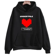 Undertale Game You Re Filled With Determination Hoodies Women Casual Long Sleeve Sweatshirt For Wint - 黑色 - 查看 1