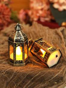 1/4/10pcs Mini Vintage Lantern Shaped Decorative Lights, Battery Operated, Indoor Tabletop Decor Nightlight, Mini Fairy Lights, Suitable For Holidays, Parties, Home Decor, Christmas Tree Decoration, Bedroom Decor - Yellow - View 12