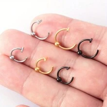 1/3pcs Fake Lip Ring Fake Piercing Stainless Steel Fake Nose Ring Septum Non Piercing Punk Women Body Jewelry
