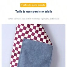 Sleeveless Apron With Large Pocket,Waterproof,Plaid Design,Easy To Clean,Perfect For Home - 黑色 - 查看 7