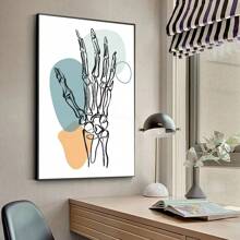 1 pieza Póster de arte de pared sin marco Anatómico médico abstracto: Corazón, diente, hueso Cartel de arte nórdico Decoración mural para juegos - Multicolor - Ver 33