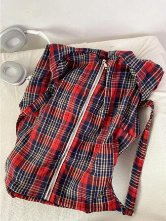 Axelväska i rutigt mönster med stor kapacitet, Crossbody-väska för kvinnor, Casual mångsidig tygväska, Rose Red, Lätt och vikbar, Mjukt tyg, Dragkedja Design, Lämplig för arbete, studier, resor