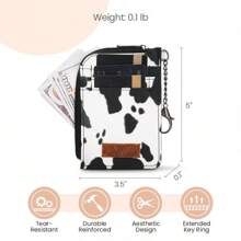 Concealed Carry Moo Moo Cow Print Tote Handbag - Large Capacity Tote With Zipper For Phones, Cosmetics, Keys, Purses - Rose Gold - View 10