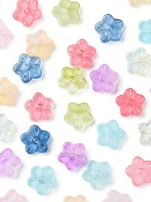 30Pcs Baking Paint Glass Beads, Flower, 12.5x13x4.5mm, Hole: 1.2mm