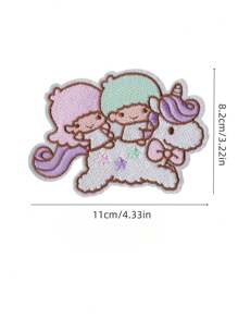 Sanrio 1 pezzo Patch termoadesivo carino con gattini cartoni animati e motivi anime, per decorare vestiti, t-shirt, borse, scarpe, ricamo su tessuto
