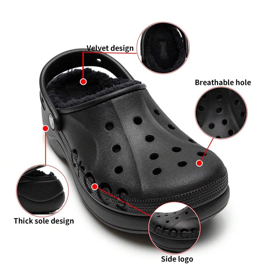 Crocs Women's Soft Thermal Lined Cloud Design Clog Slippers, Lightweight & Warm Indoor Home Shoes, Style No. 208708-001
