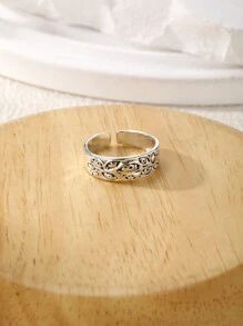 1 Pc Unique Metal Replica Eye Pattern Ring, Charming Party Gift For Women - Antique Silver - View 6