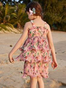 ASK JUNIOR Tween Girls Summer Ruffle Trim Vacation Princess Style Dress