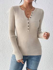 Fall/Winter New Style Women's Knitted Clothes - Long-Sleeved Fashion Sweater - Màu be - Xem 1