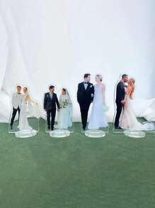 1/2/5件装定制照片婚礼人物亚克力桌面立牌，个性化办公桌配件，女士适用，个性化定制人物立牌，定制收藏亚克力展示架，可定制双面婚礼人物礼物，生日毕业礼物，温馨氛围，秋季家居焕新，家居和谐，办公室装饰，优雅生活，永恒之爱 - 風格A - 查看 7