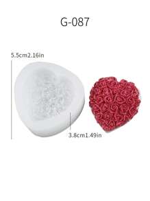 1 件心形和玫瑰形硅胶模具，适用于 DIY 蜡烛、肥皂、香薰石、石膏装饰制作