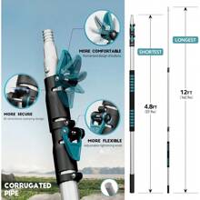 20 Foot High-Reach Duster Kit With 5-12FT Extendable Pole - High Ceiling Duster Cleaning Kit With Telescopic Pole,CobwMicrofiber Feather Duster - 12FT POLE - View 3