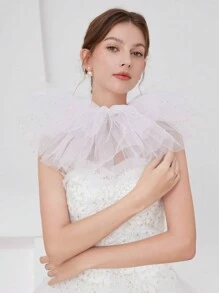 INNNEVV 1pc White Mesh Neck Decoration Collar Accessory, Perfect Outfit For Performance - One Size - View 4