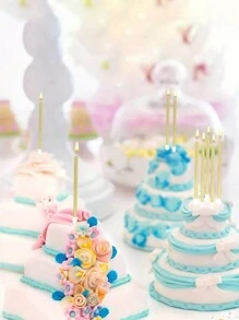 蛋糕蜡烛 - 持久耐用，可计数，纤细设计，是生日庆祝的理想之选 - 为甜点桌增添魅力，是完美生日派对和节日装饰的必备蛋糕装饰品 - 彩色 - 查看 5