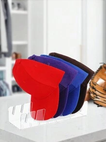 3M 4 Packs Hat Stand For Baseball Caps Display And Organizer, No Install Acrylic Hat Holder For 28 Baseball Caps, With 8 Pcs Adhesive Hat Hooks For Wall, Door, Closet, Bedroom