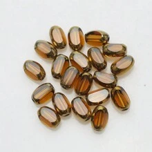 48pcs 4*6mm Colorful Crystal Glass Beads With Gold Trim, Middle Hole, For DIY Crafts, Jewelry Making, Shoes, Accessories, Phone Chain, Necklace, Bracelet, Glasses Chain
