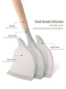 44pcs Premium Silicone Kitchen Utensil Set With Wooden Handles And Knives - Heat Resistant, Non-Stick, For Cooking And Cleaning - Black - View 5