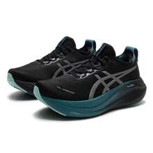 Asics GEL-NIMBUS 27 LITE-SHOW CN 男鞋，运动鞋，健身训练透气休闲鞋，跑步鞋 - 黑色/銀色 - 查看 3