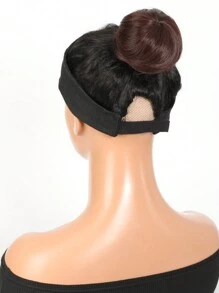 1 件装 4 英寸合成发髻 束带发髻 假发 灵活可调节 棕色黑色金色发髻 马尾辫 女式 - 彩色 - 查看 3